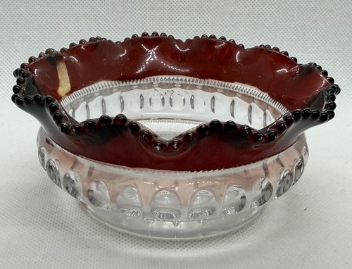 Victorian glass posy bowl with - glass,