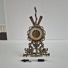 Unusual Antique Nautical Themed Brass Desk Barometer Needs Attention
