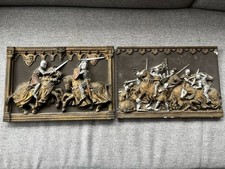 Marcus Designs Medieval Wall Plaque Plaster Cast 1970s 