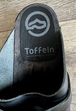 Toffeln Unisex Black Leather Traditional Clogs Made From Wood