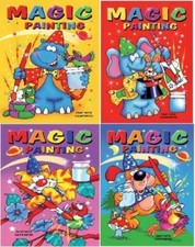 4 x Magic Paint with Water Painting Colouring Book Kids Children's 21cm x 15cm