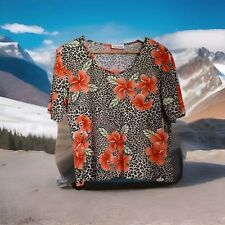 GERRY WEBER Womens Short Sleeved Floral Top Size M