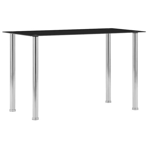 Black tempered glass dining