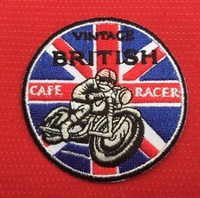 CAFE RACER TT VINTAGE BRITISH MOTORCYCLES BIKE BSA AJS BADGE IRON SEW ON PATCH
