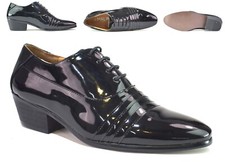 Mens Lace Up Shine Shoes Cuban