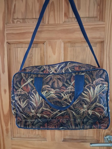 Vintage tapestry weekender bag