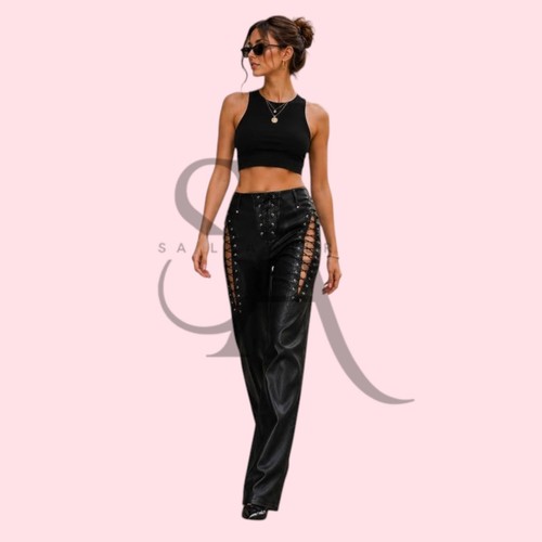 Women black lambskin leather - women's,