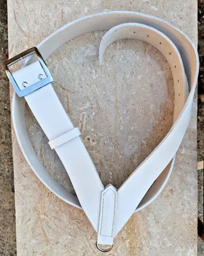 Premium white genuine - genuine, leather
