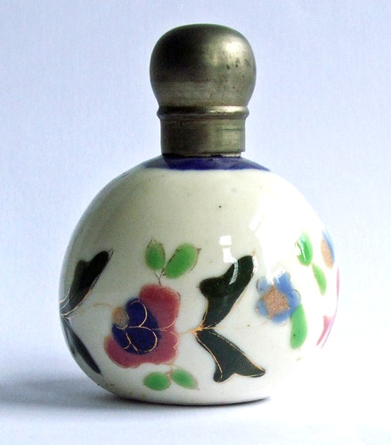 Antique ceramic scent bottle - antique,