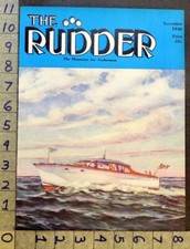 1946 CABIN CRUISER MOTOR YACHT NAUTICAL BOATING ILLUSTRATED ART COVER FC2616