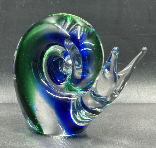 Vintage art glass snail - glass,
