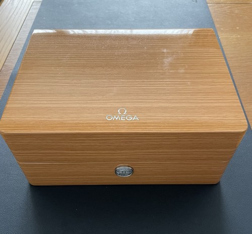 Omega wooden watch box with - wooden,
