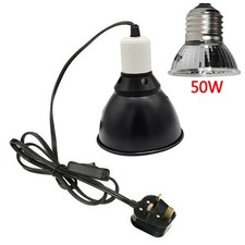 50W Tortoise Curved Heat Lamp Dome Holder Turtle Brooder Basking Shade Light 