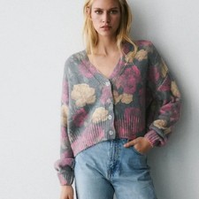 Zara floral knit jacquard