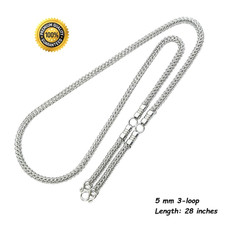 5mm - L28" Necklace Stainless Steel - 3 loop Hanging Buddha images pendant M/W