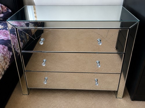 Mirrored drawer - mirrored, 3-drawer