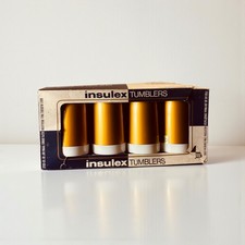 Insulex Vintage Tumbler Flask Set Gold x4