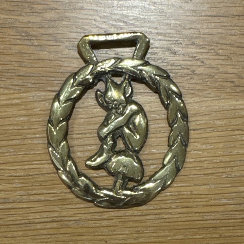 Vintage horse brass medallion - horse,