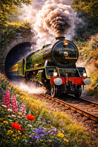 Steam train wall - a4,
