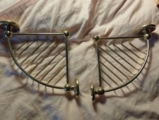 Shower Corner Caddies Wall Mounted , A Pair, Heavy Gold Plated Brass