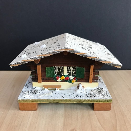 Swiss cabin wooden music box - wooden,