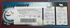DERBY COUNTY F C UNUSED TICKET 2000 / 00  ATHLETIC BILBAO PRE-SEASON FRIENDLY
