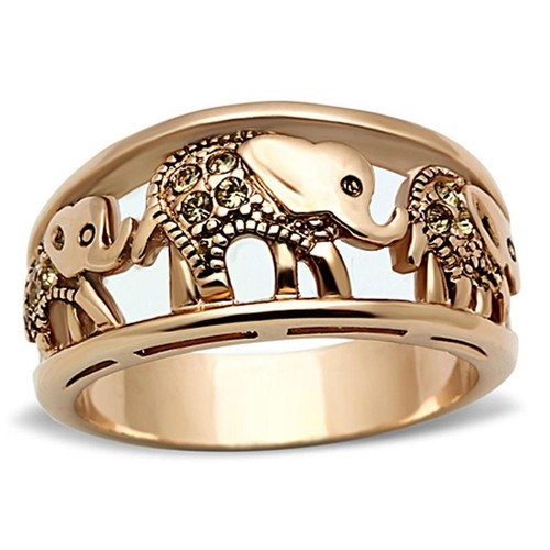 Rose gold ring trio elephant - rose,