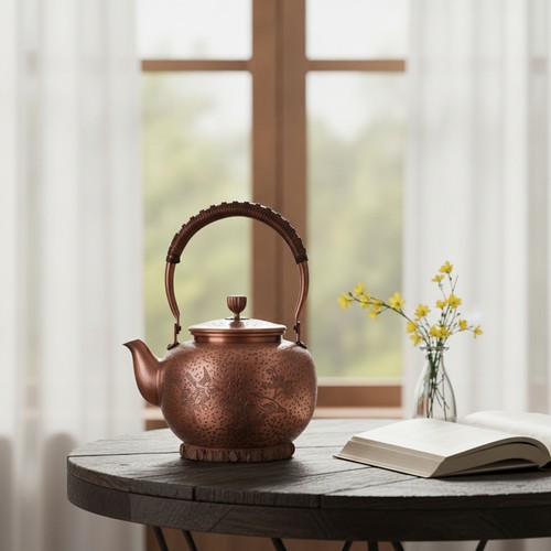 Copper tea kettle uncoated - copper,