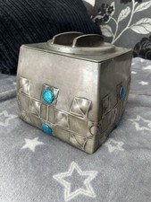 ANTIQUE ARCHIBALD KNOX FOR LIBERTY & CO PEWTER & ENAMEL BOX TUDRIC 0194 FREEPOST