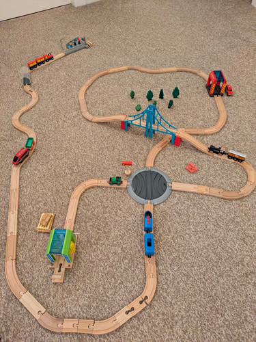 Wooden train track set - wooden,