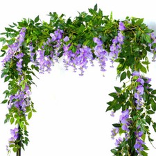 2X Purple Artificial Wisteria