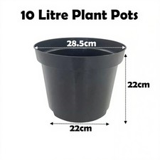 10 Litre Black Plant Pots