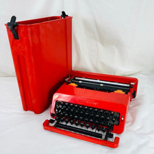 Olivetti Valentine Typewriter Red With Case Rare Collectible Made in Italy Used