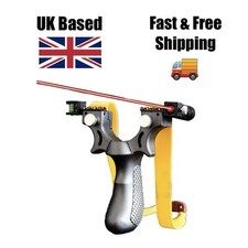 Slingshot Metal Alloy Catapult Hunting High Velocity + Spare Band - UK SELLER