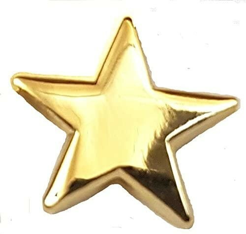 Gold star metal enamel pin - star,