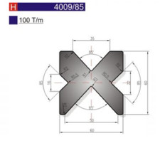 Press Brake Tooling New 4 way Vee Die, 85 deg x model 4009/85