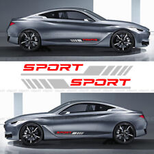 2x Silver Car Door Side Sport