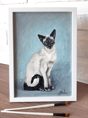 Siamese cat original painting - siamese,