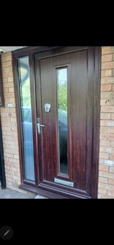 Brown composite front door - brown,