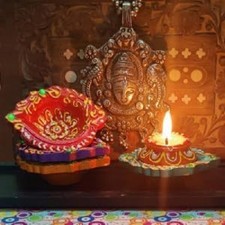 Decorative colorful diya set - decorative,