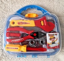 Childs 12 Piece Plastic Toy Tool Set in Carry Case
