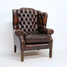 Chesterfield Armchair II Queen Ann Leather Chimney Read Ears Antique Furniture