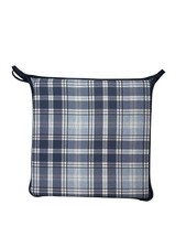 Highland Check Denim Square Tie-On Seat Pads Dining/Patio/Garden/Kitchen