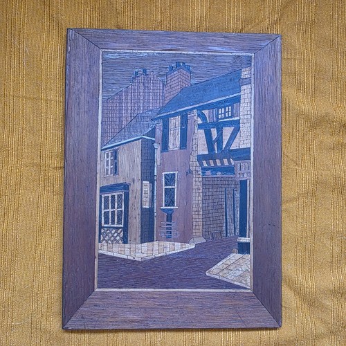Vintage 1950s wood marquetry - wood,