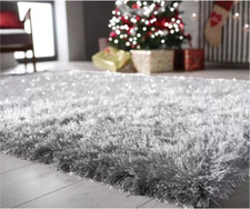 Large Shaggy Sparkle Rug Fluffy Soft Carpet for Living Room Bedroom Mat