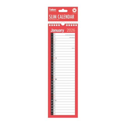 2026 slim calendar spiral - 2026,