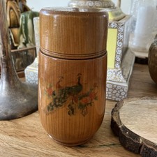 Vintage 5.5” Chinese Bamboo Tea Caddy/Scroll Canister