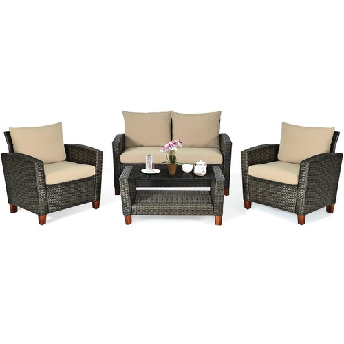 4pcs patio rattan furniture - 4pcs,