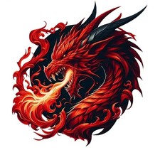 RED FIRE DRAGON Vinyl Sticker