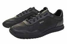 Hugo Boss Zayn Trainers Triple Black Shoes UK 7